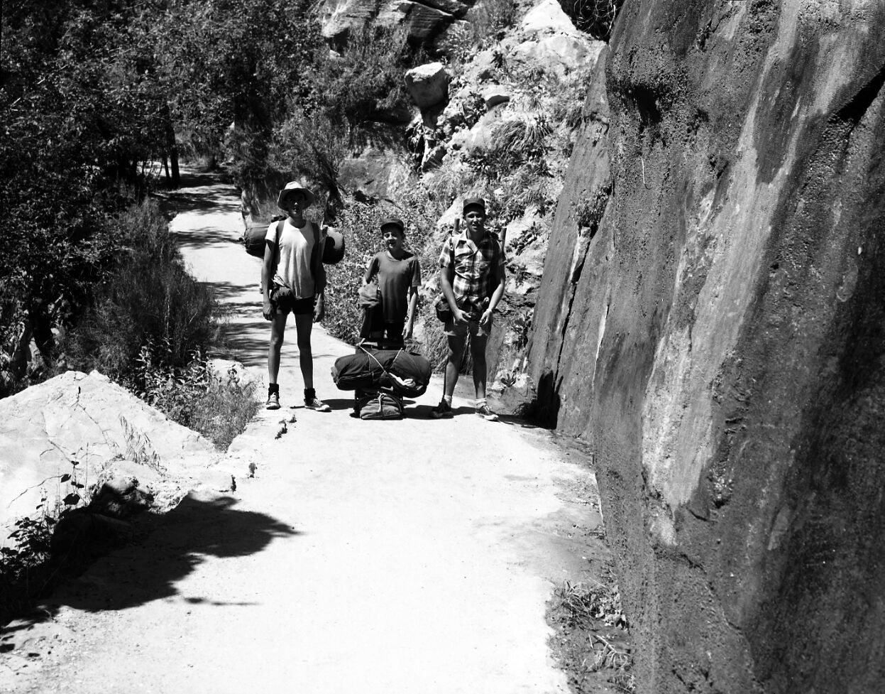 United State Representative King, his family, and Superintendent Hamilton at Temple of Sinawava, returning from hiking the Narrows.