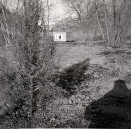 Ice shed with surrounding trees in the South Campground.