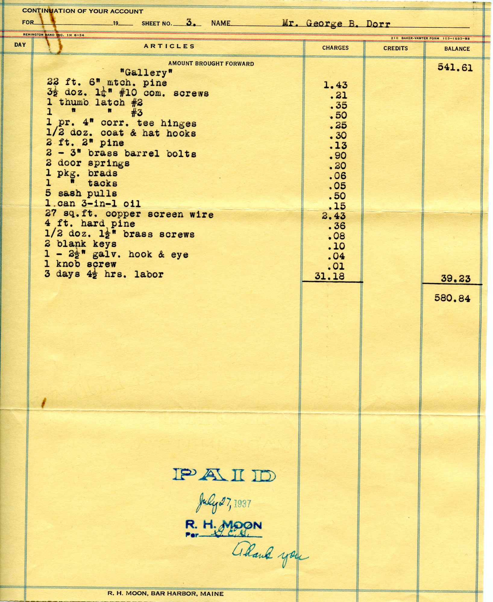 Receipt, Moon to Dorr, July 27, 1937 p.3.tif