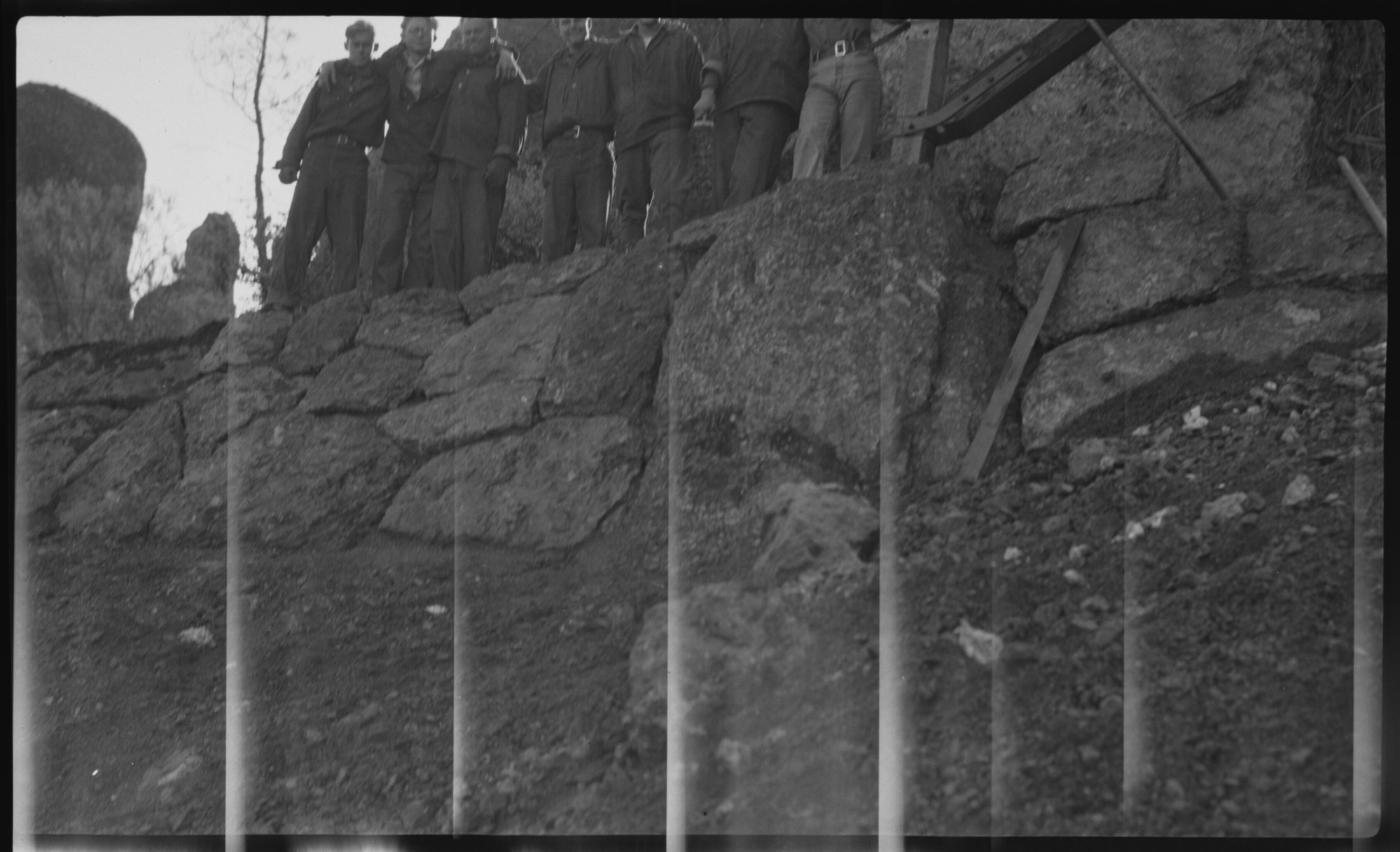 CCC Enrollees Pose With Stonework