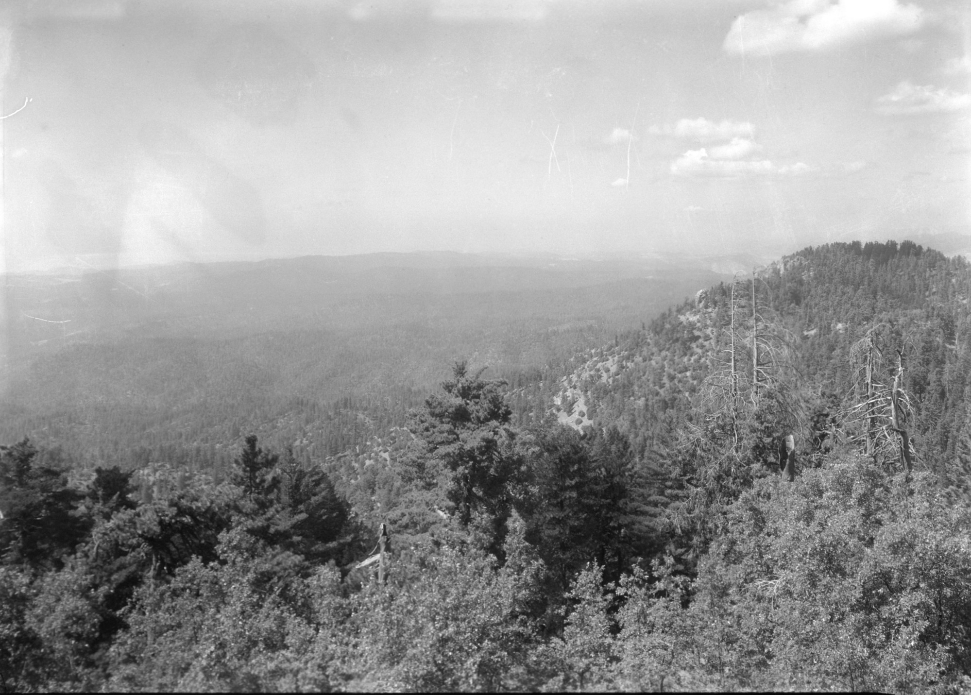 Big Oak Flat Road. View of country to the north. Little Pilot Peak to the right. Photo taken from lookout on Big Pilot Peak.