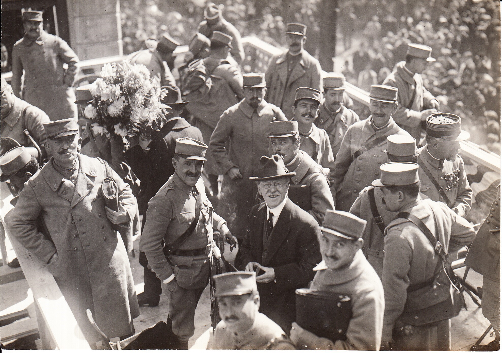 William H. Meadowcroft and French Army band at Liberty Loan rally.