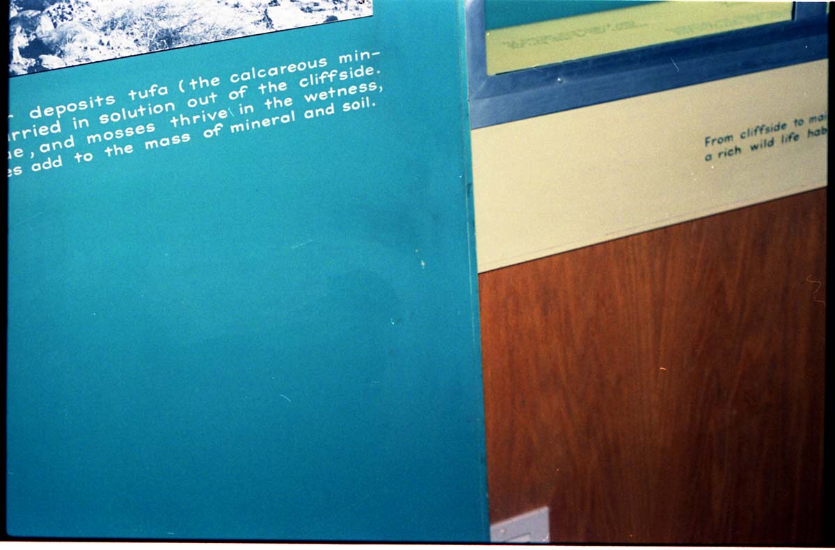 Color Photos of the old visitor center exhibits.