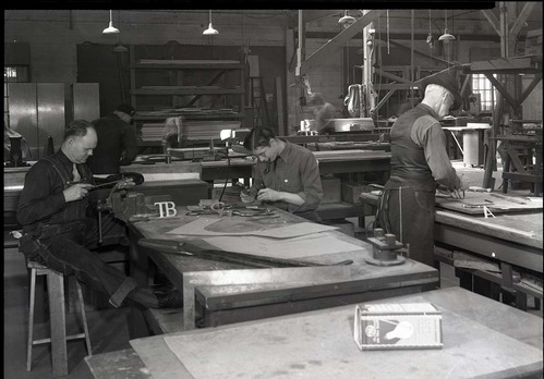 Preparation of sheet metal cut-out letters to be used in Zion National Park.