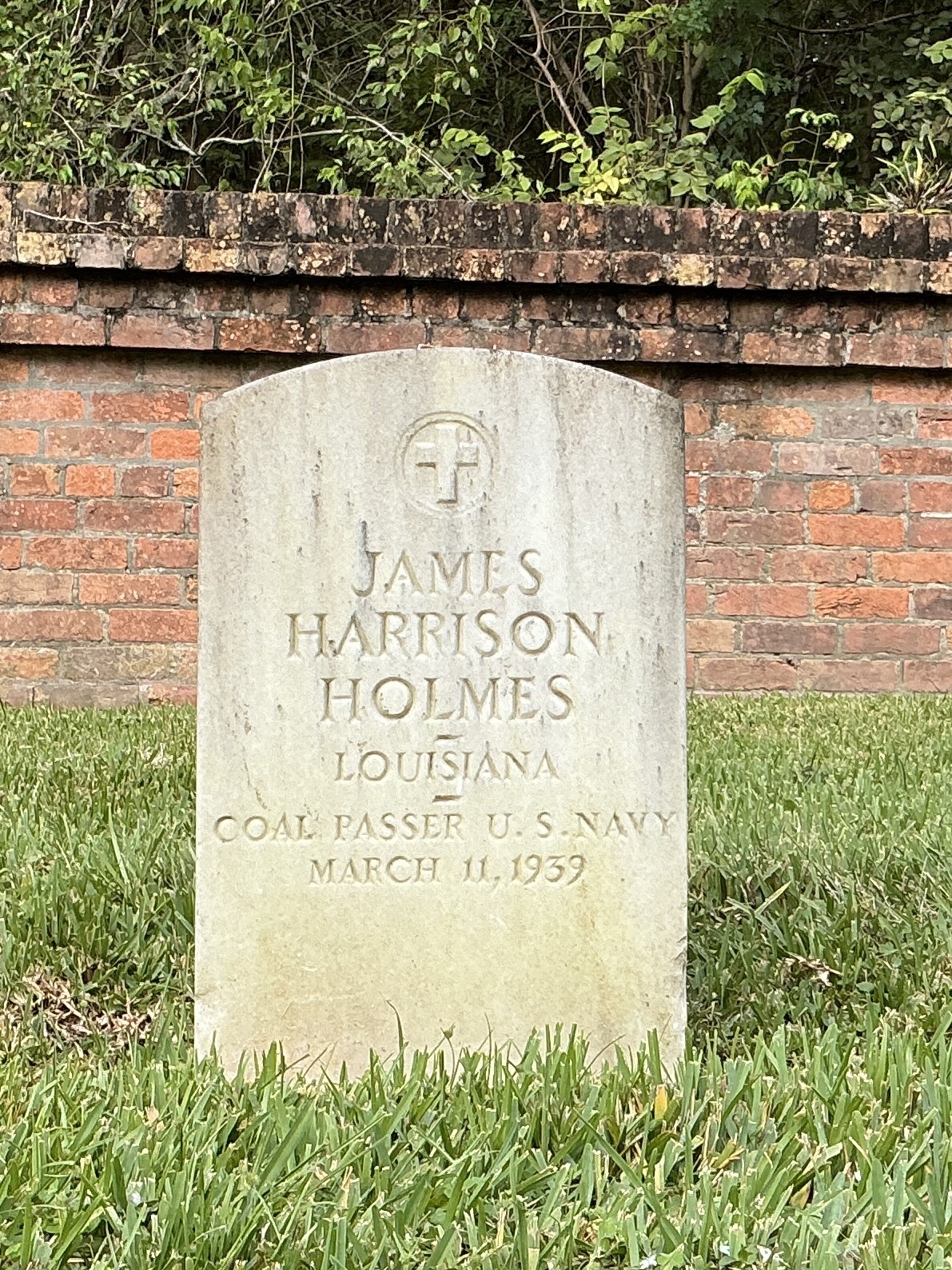 Front of upright marble headstone with flat face.