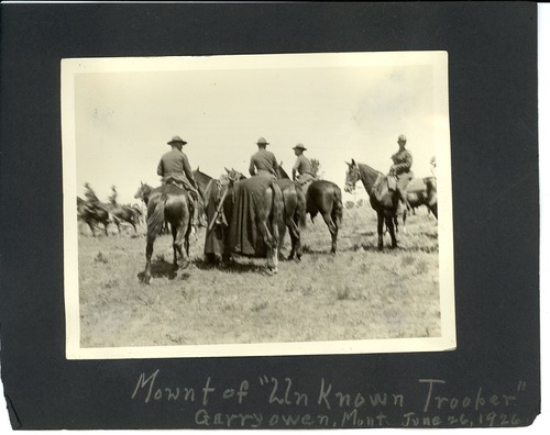 Unidentified Soldiers on Horseback, Gerryown, Montana