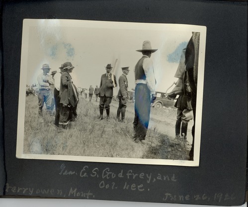 Group including Gen. E.S. Godfry and Col. Lee, Gerryown, Montana