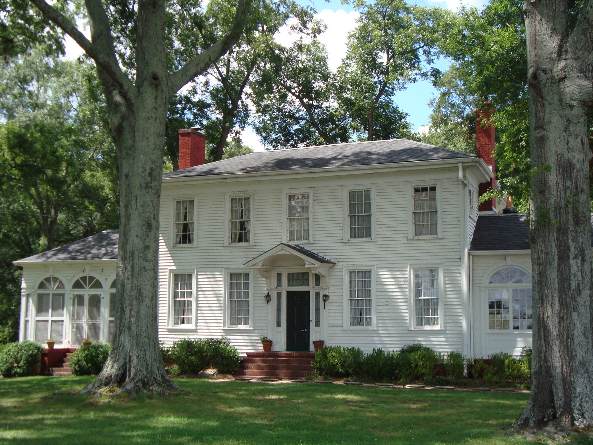 A frontal view of the Chieftains Museum, Major Ridge Home in Rome, Georgia