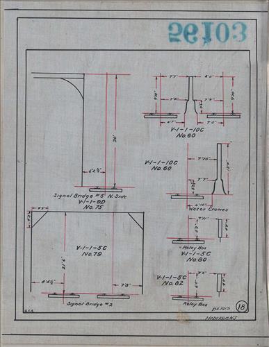 56103.LB--clearance sketches--Structures less than 8 feet from center line of track or less than 22 feet above top of rail [Group 01]