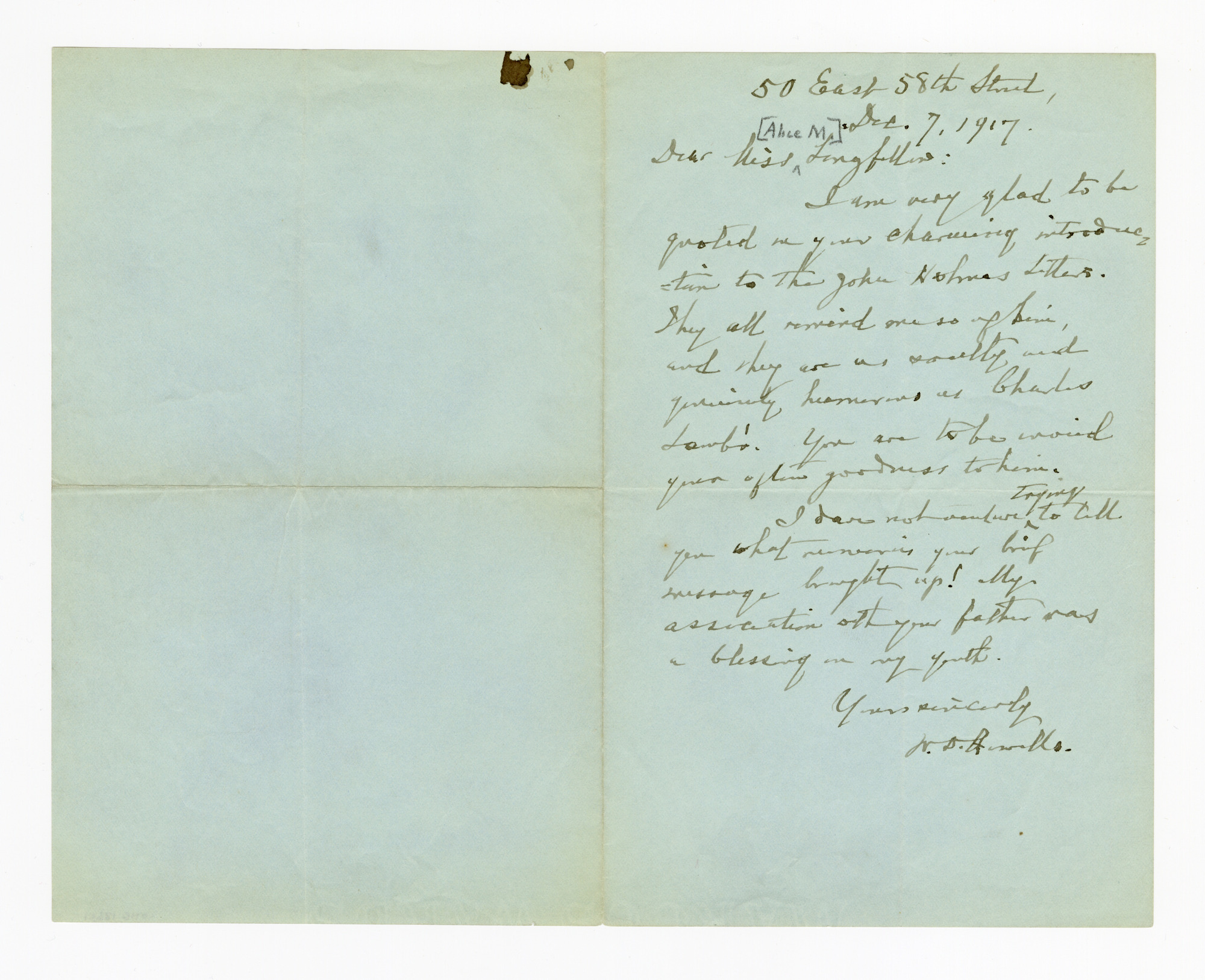 Manuscript letter