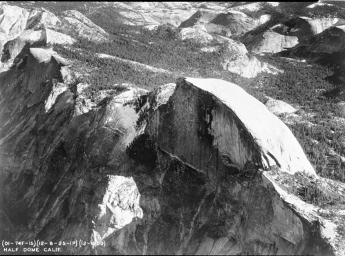 Half Dome, Yosemite, California. (01 - 74-F - 15) (12-8-25-1 P) (12-1,000). Purpose: Research. Requested by Moffett on 1/24/40. Photocopied by Schwenk on 1/26/40. From Order 2419.