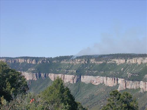 Smoke and fire photos from Swamp Point observation area, June 26, 2003, during the Powell Fire, Grand Canyon National Park