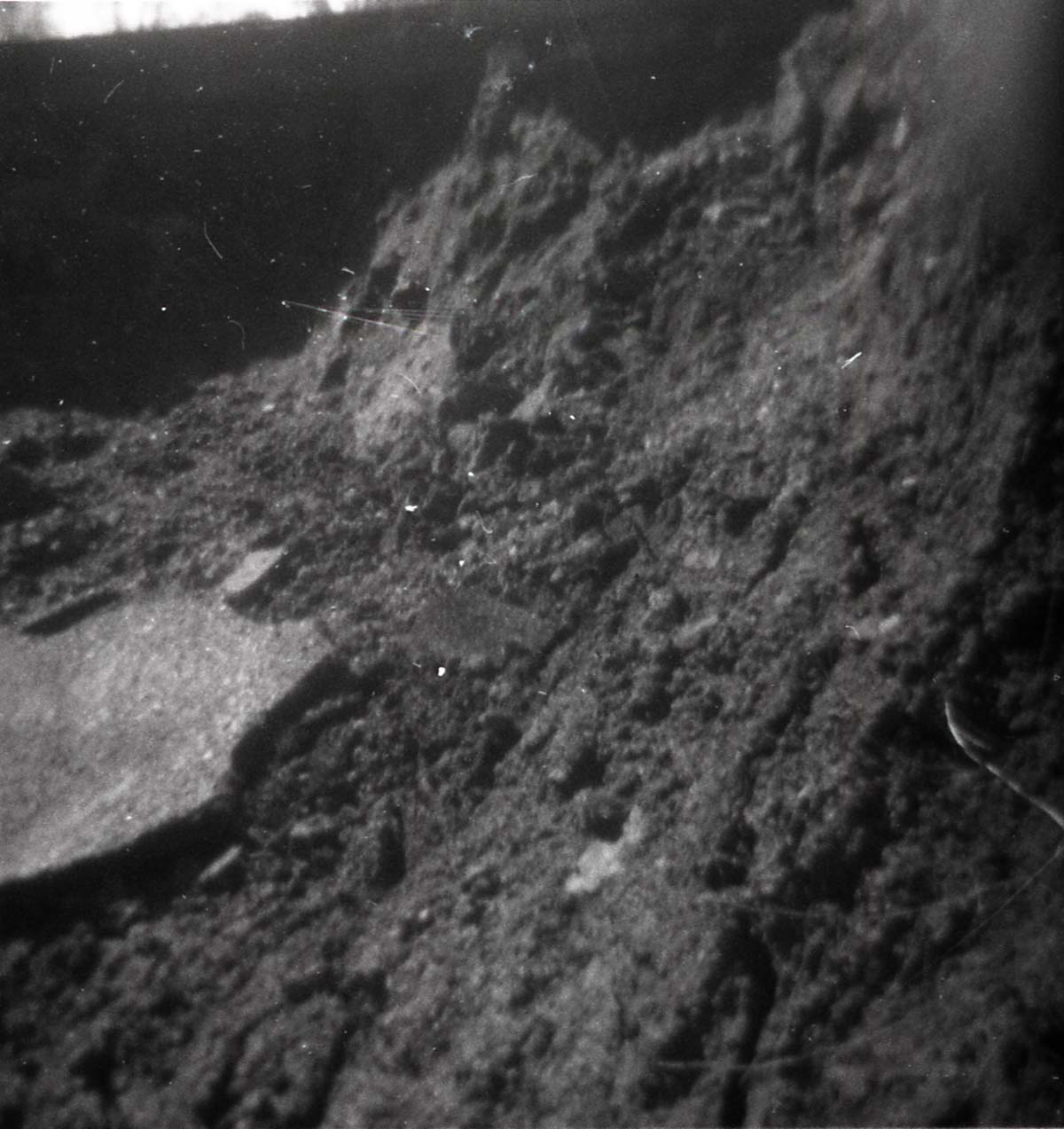 BW photos of rock slides in Kolob Canyons - 110mm. Damaged section of roadway.