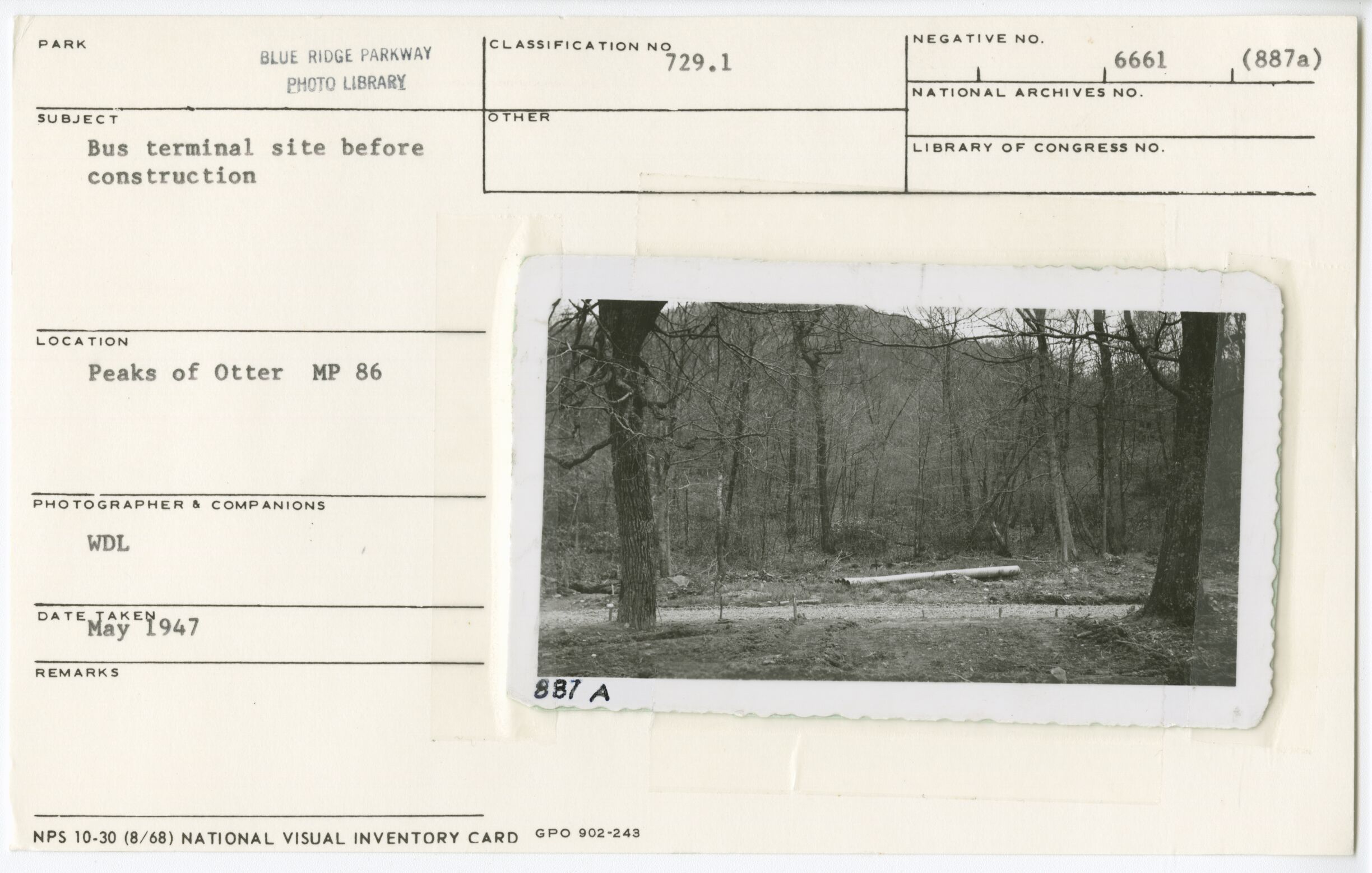 View looking north from Sharp Top Road at a point 200 ft west of building site