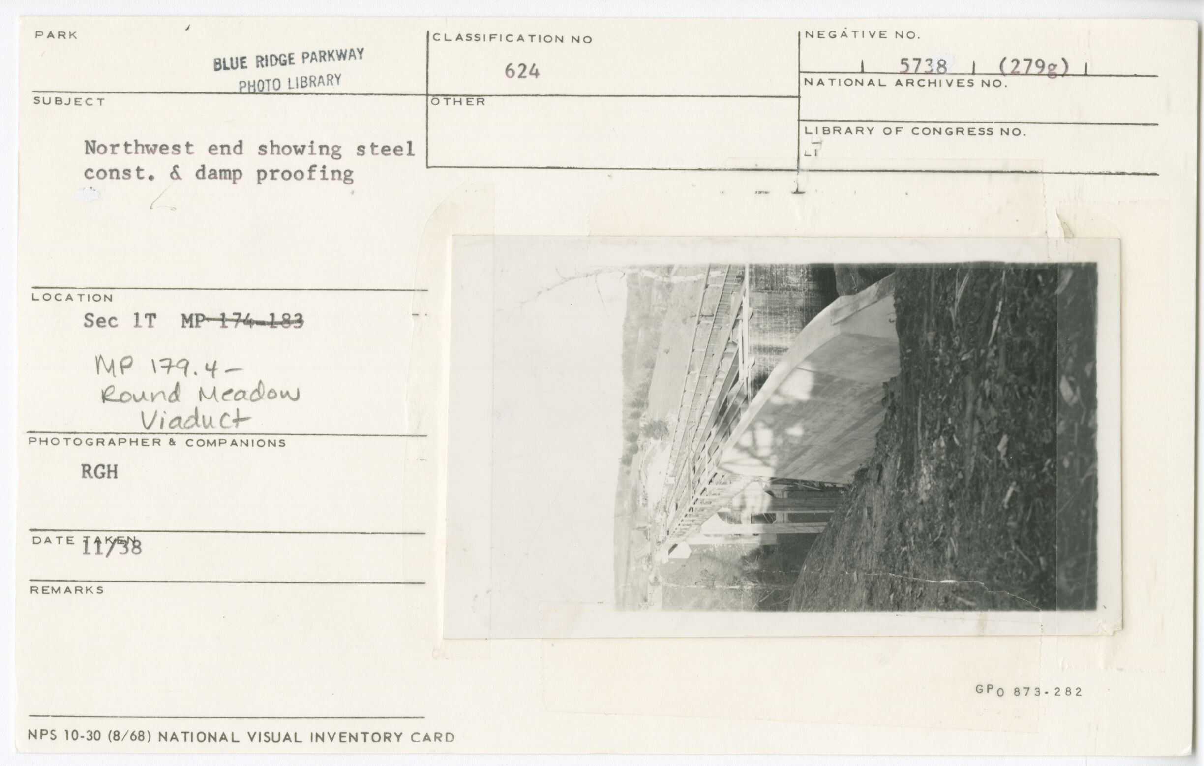 Northwest end showing steel construction and damp proofing