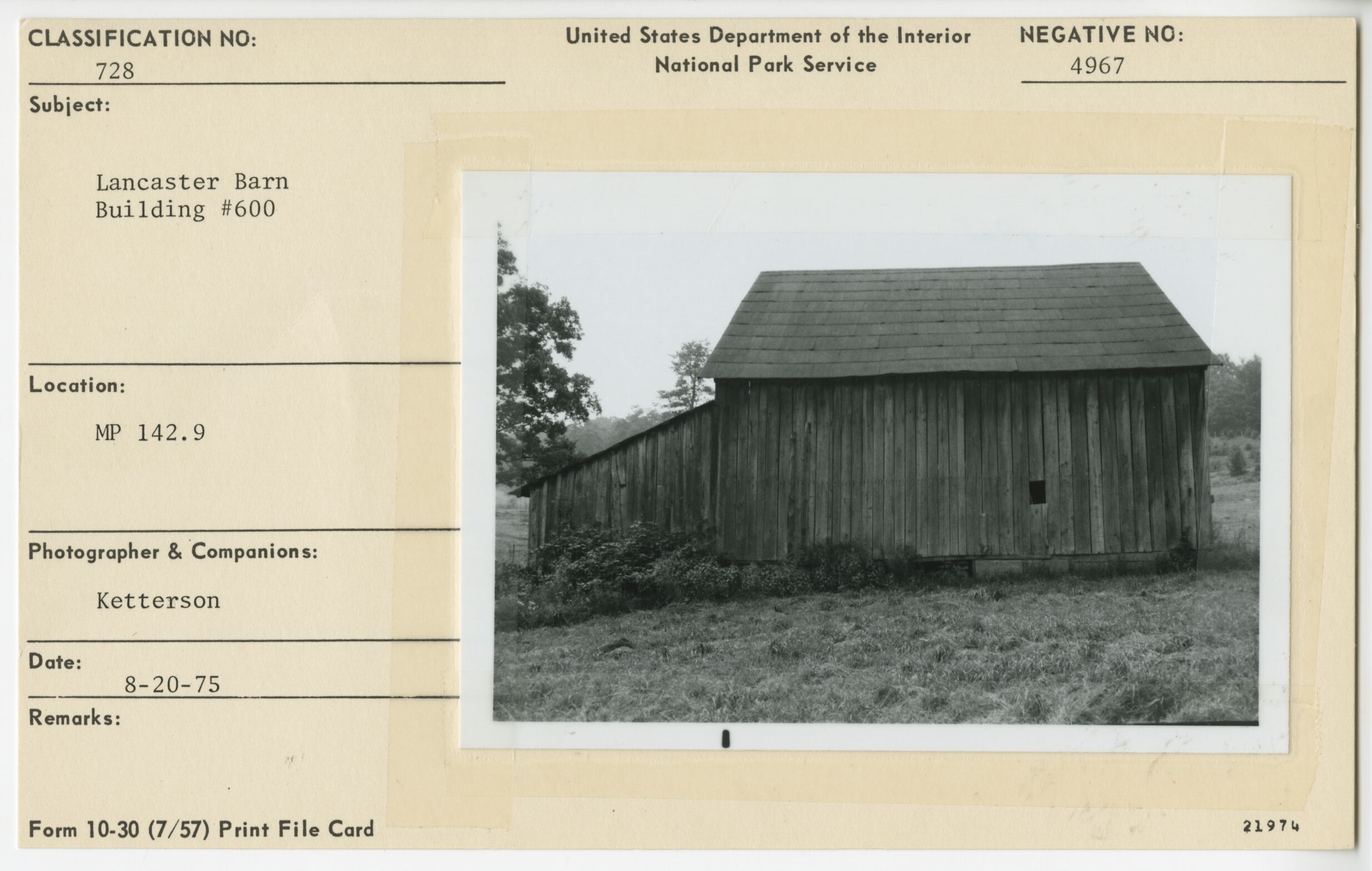 Lancaster Barn, Bldg. #600