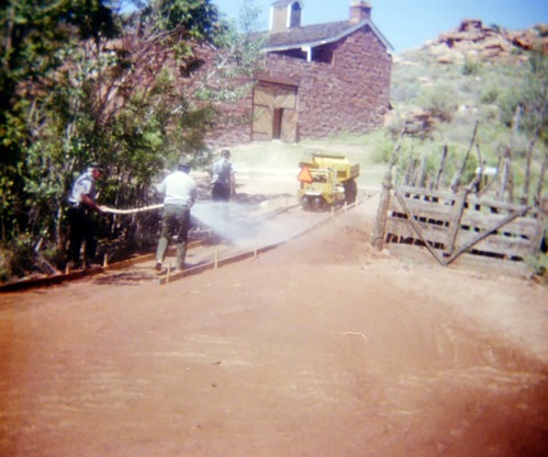 Color Photos of trail construction at Pipe Springs.