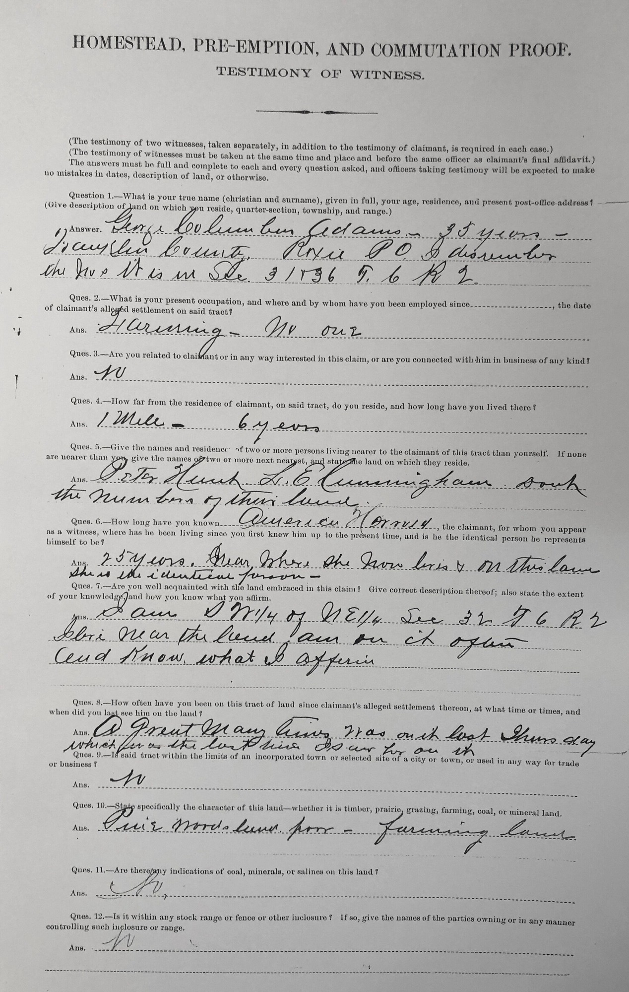 Scanned image of form. See description for text.
