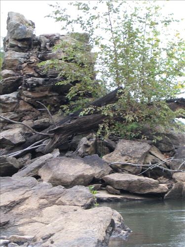 Images of the remnants of Miller Covered Bridge at Horseshoe Bend NMP in October 2007