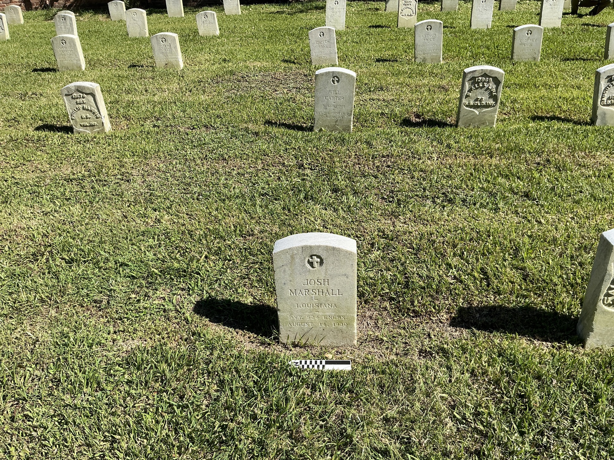 Extra image of upright marble headstone with flat face.