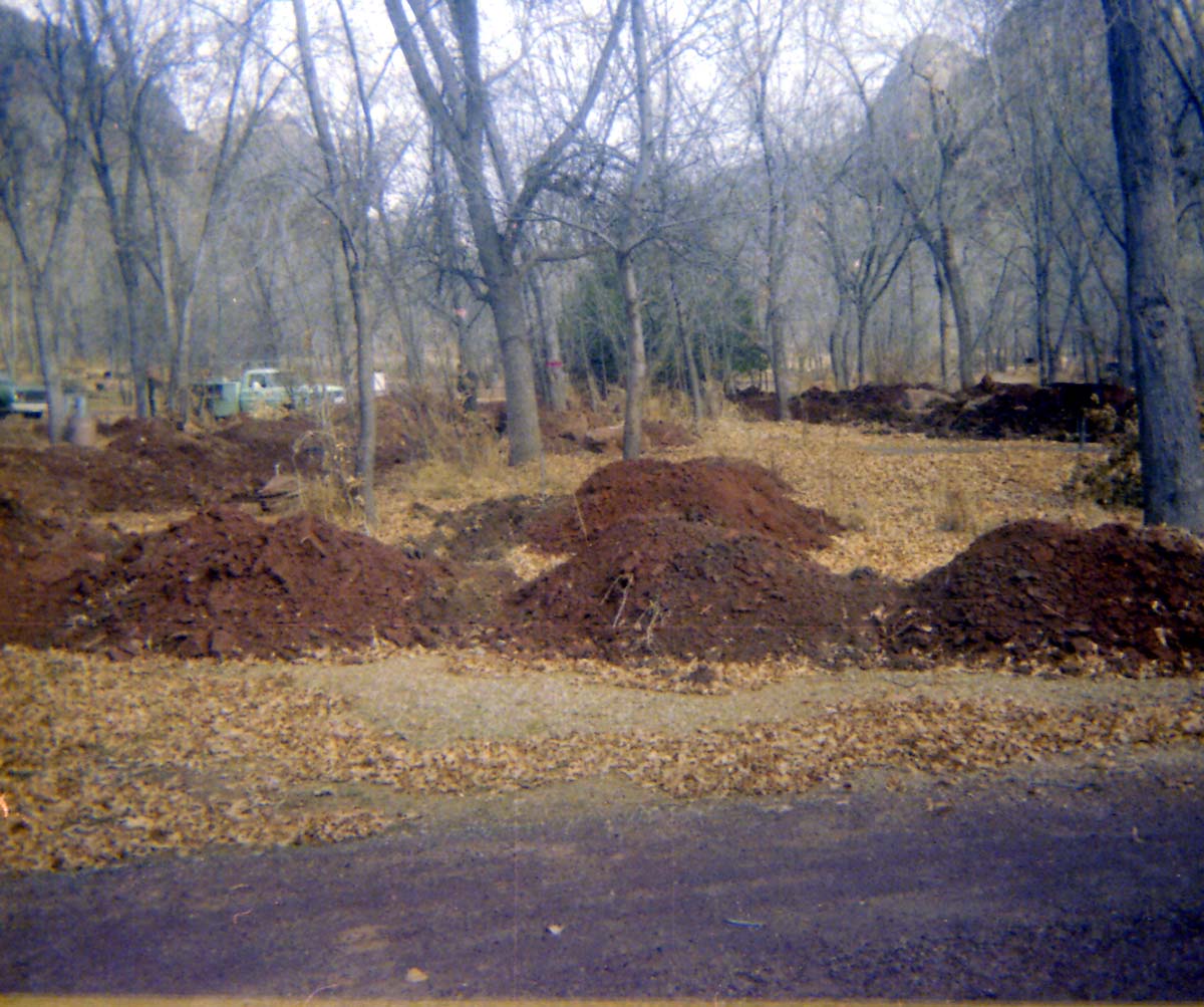 The utilities project at Zion Lodge in progress.