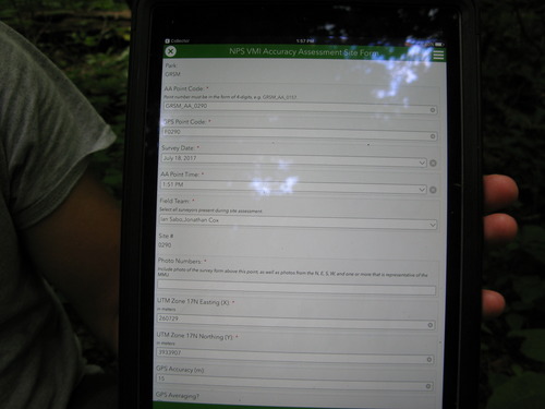 GRSM Accuracy Assessment. Plot Code: GRSM_AA_0290_1