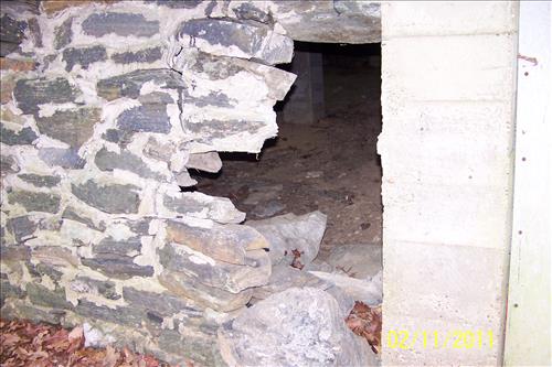 Repair and Repoint Stone walls on building 60 and 70 in Cabin Camp 1 (Goodwill) February 2011