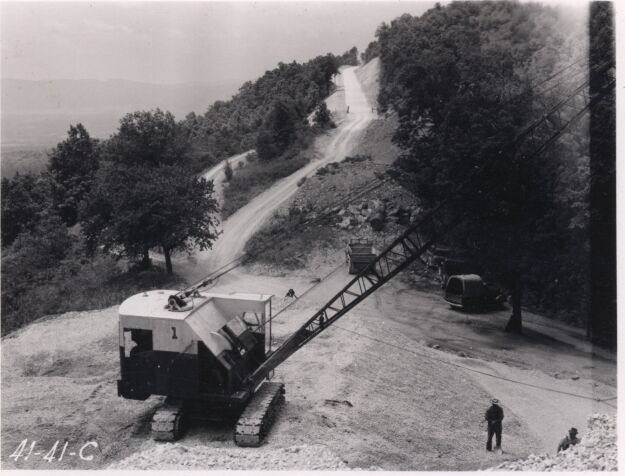 Looking over bridge site