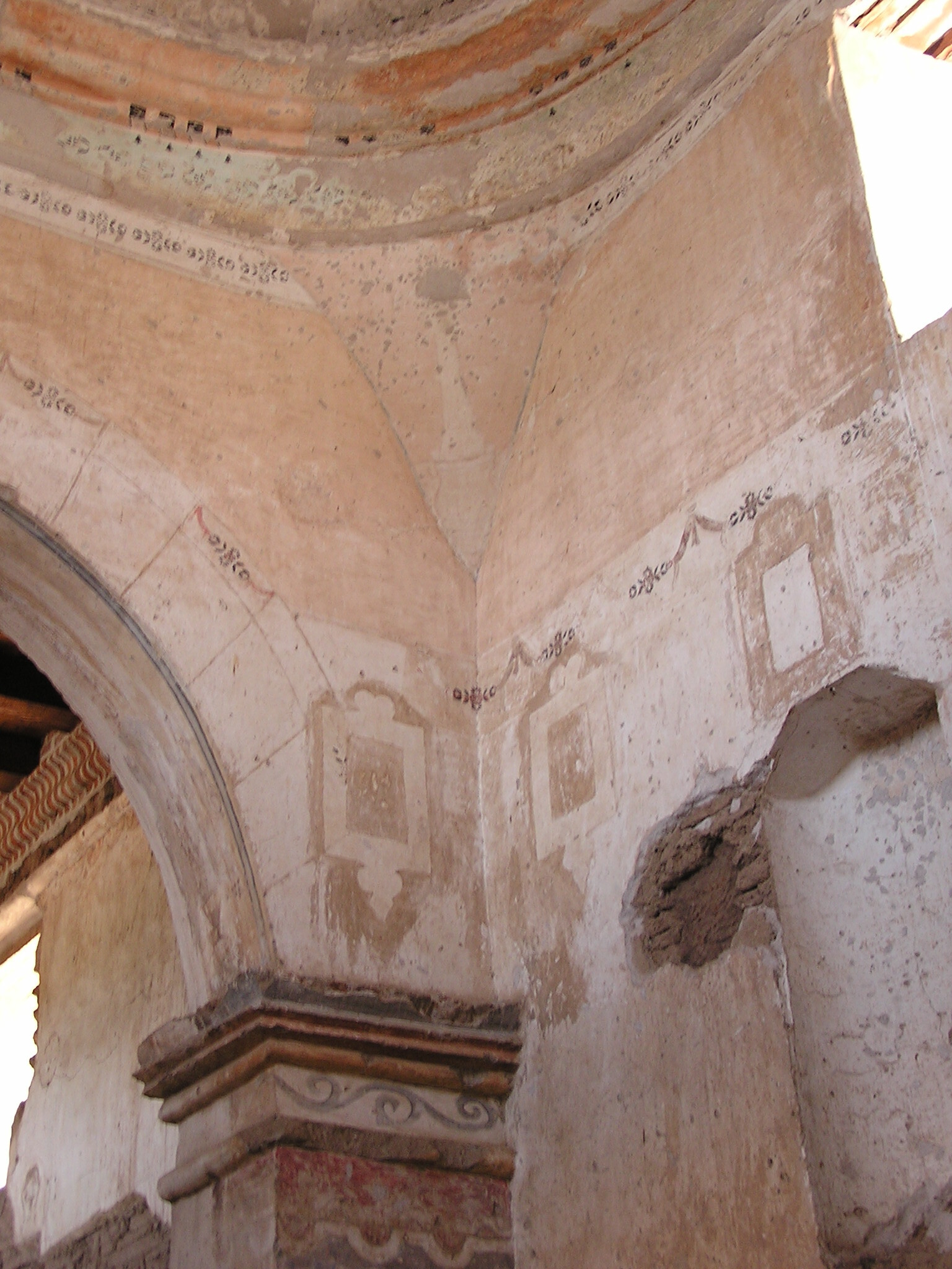 Detail of painted finish interior of church sanctuary