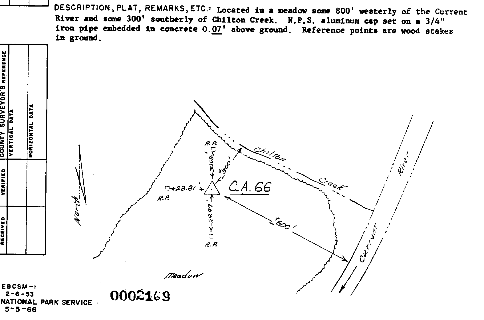 00002169 Survey Monumentation Sketch
