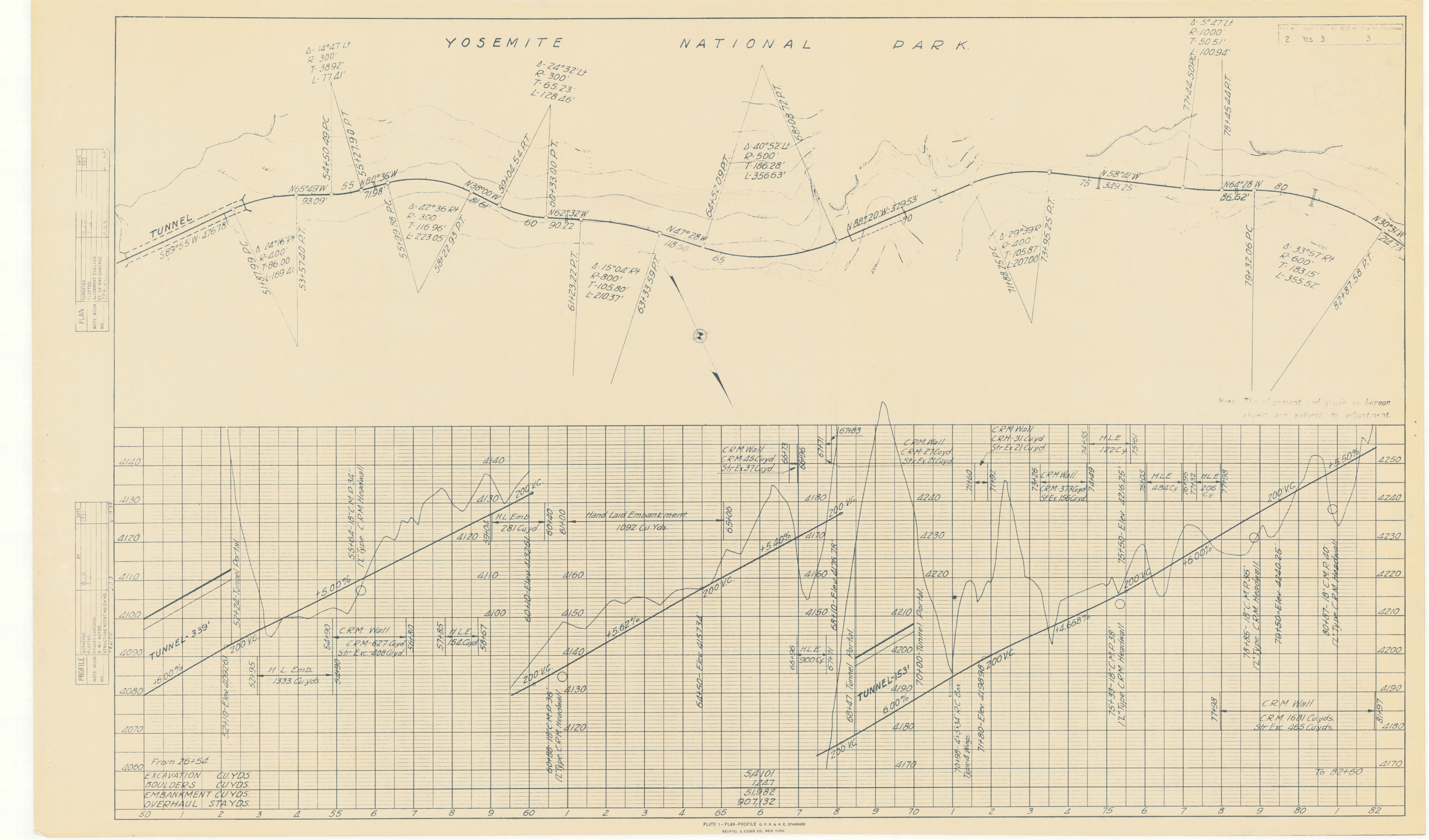 Plan and Profile - Yosemite National Park