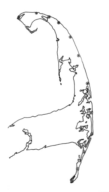 Map of lifesaving station sites.