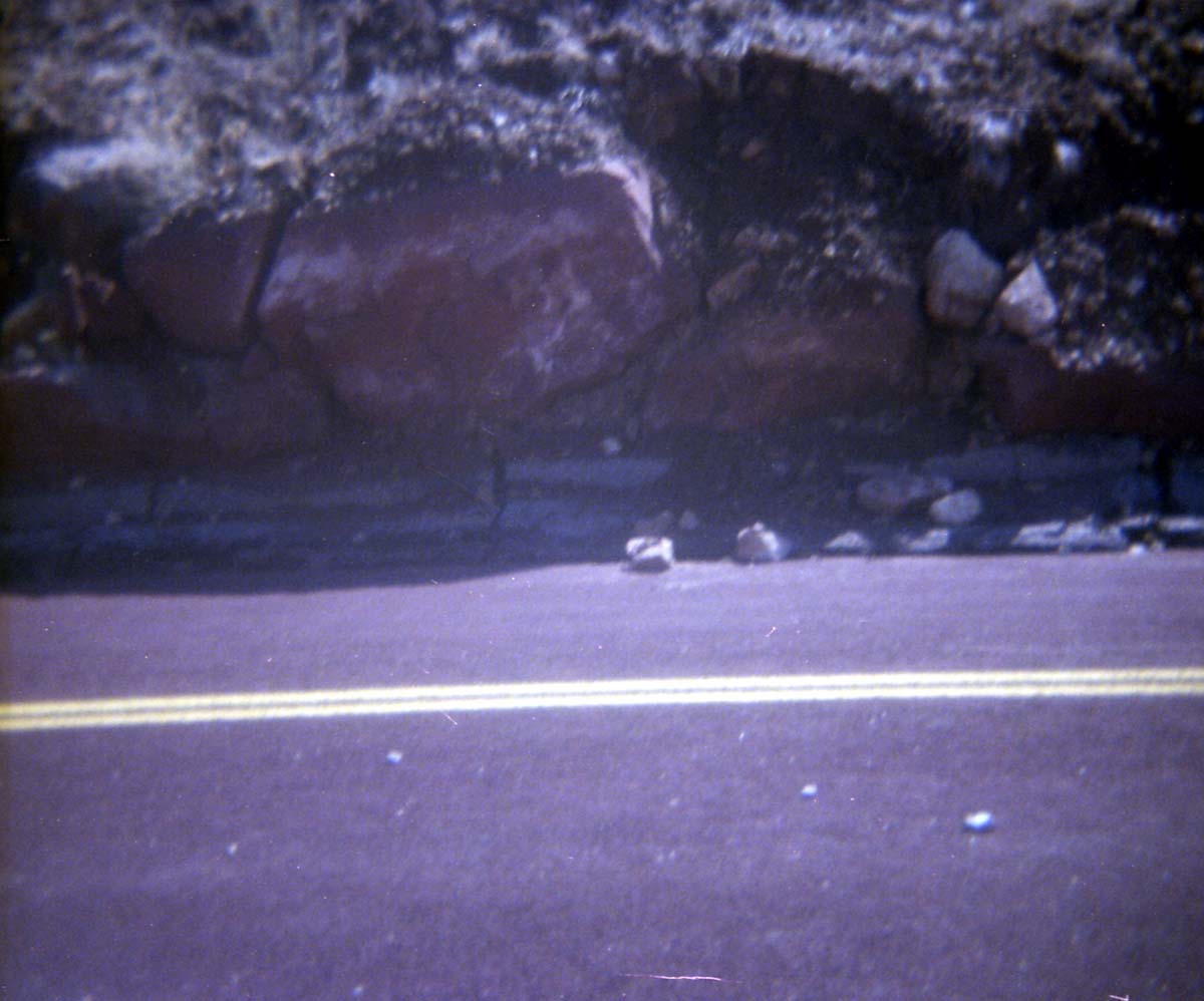 Color Photos of rock slides in Kolob Canyon.