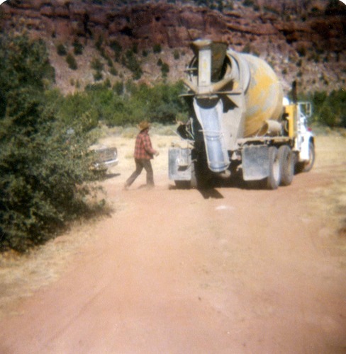 Color photo of the construction/modification of the Canyon Junction spillway on the Virgin River.