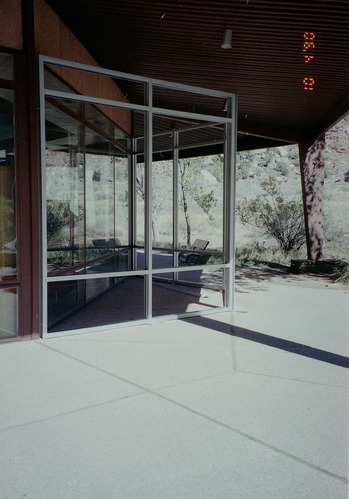 The class walls of the museum during the construction of headquarters addition.