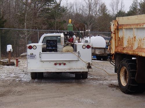 Heavy Eequipment Service Truck at Big South Fork in January 2014.