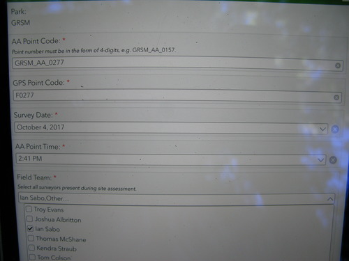 GRSM Accuracy Assessment. Plot Code: GRSM_AA_0277_1
