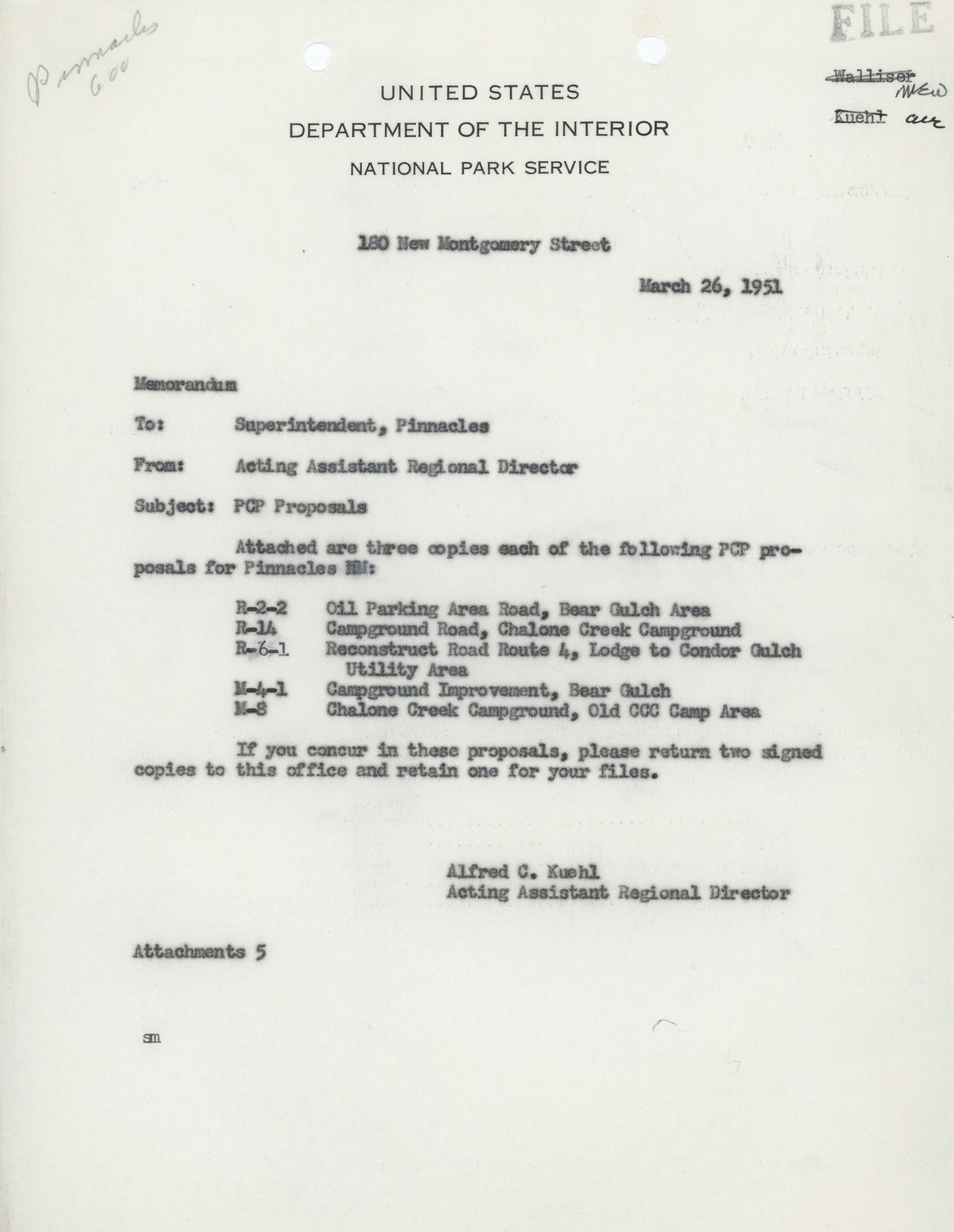 Project Construction Program Proposals Memorandum