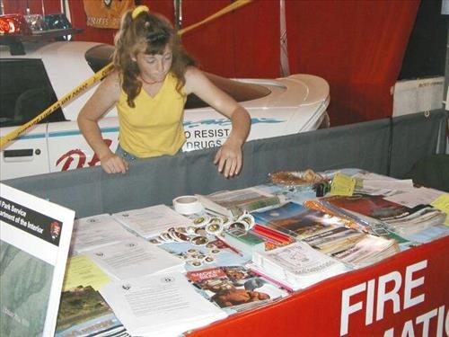 Long Mesa fire information booth at Montezuma County Fair, 2002