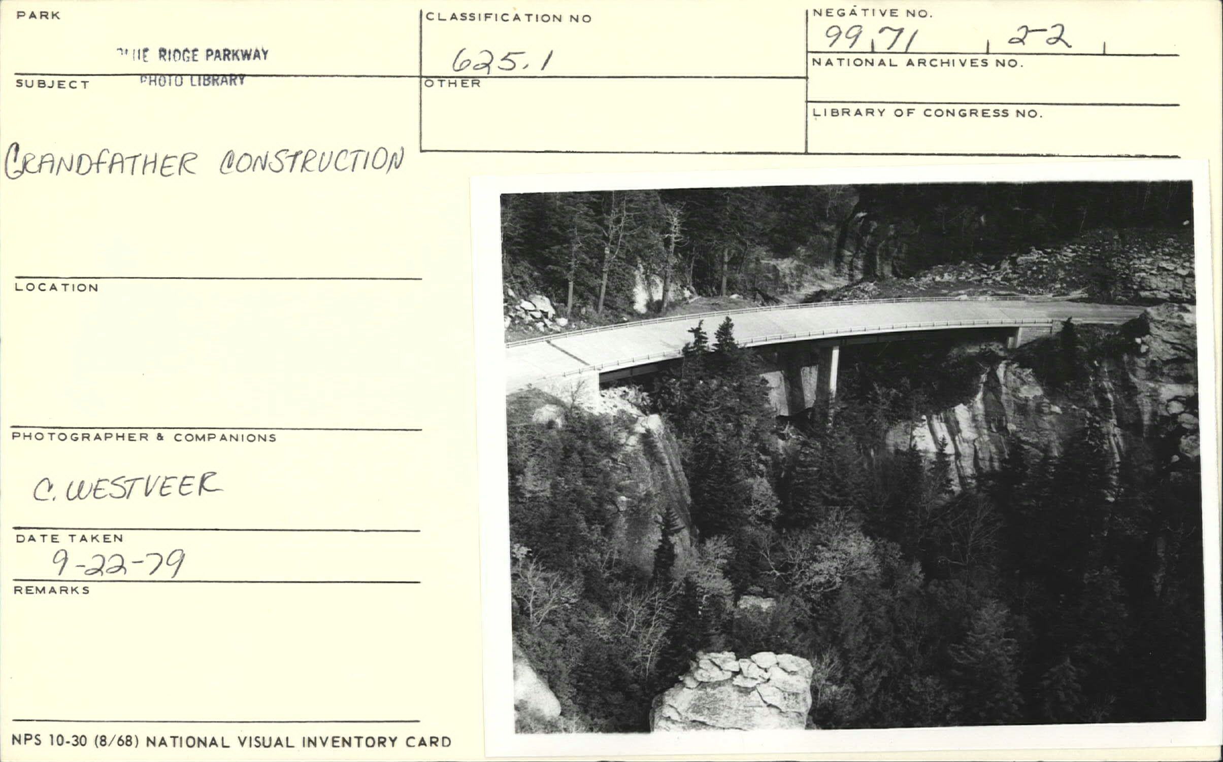 Bridge at Grandfather Mountain construction site