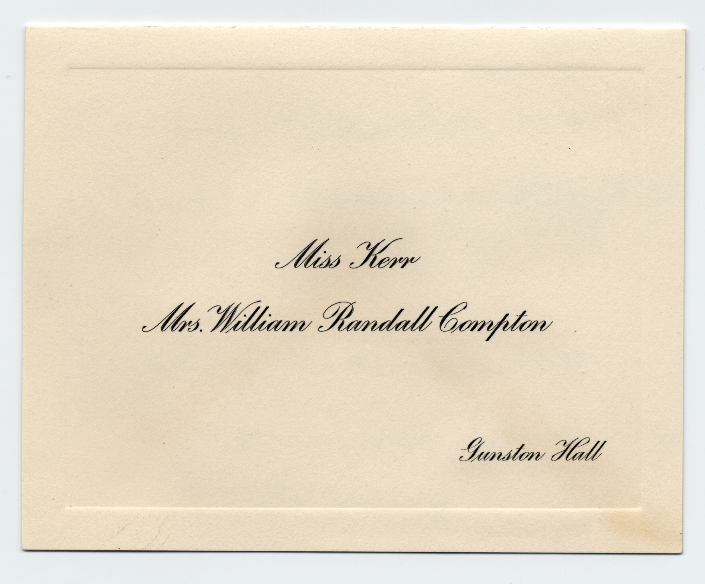The invitation is written inside a small card with the name of the sender on the outside.