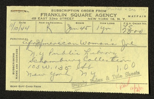 Aframerican Woman's Journal, December 1944