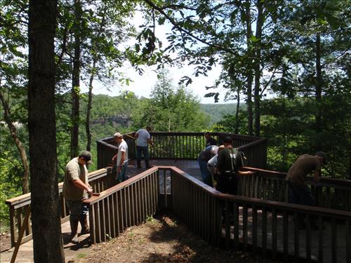 YCC crew performing work at Big South Fork NRRA, Summer of 2012.