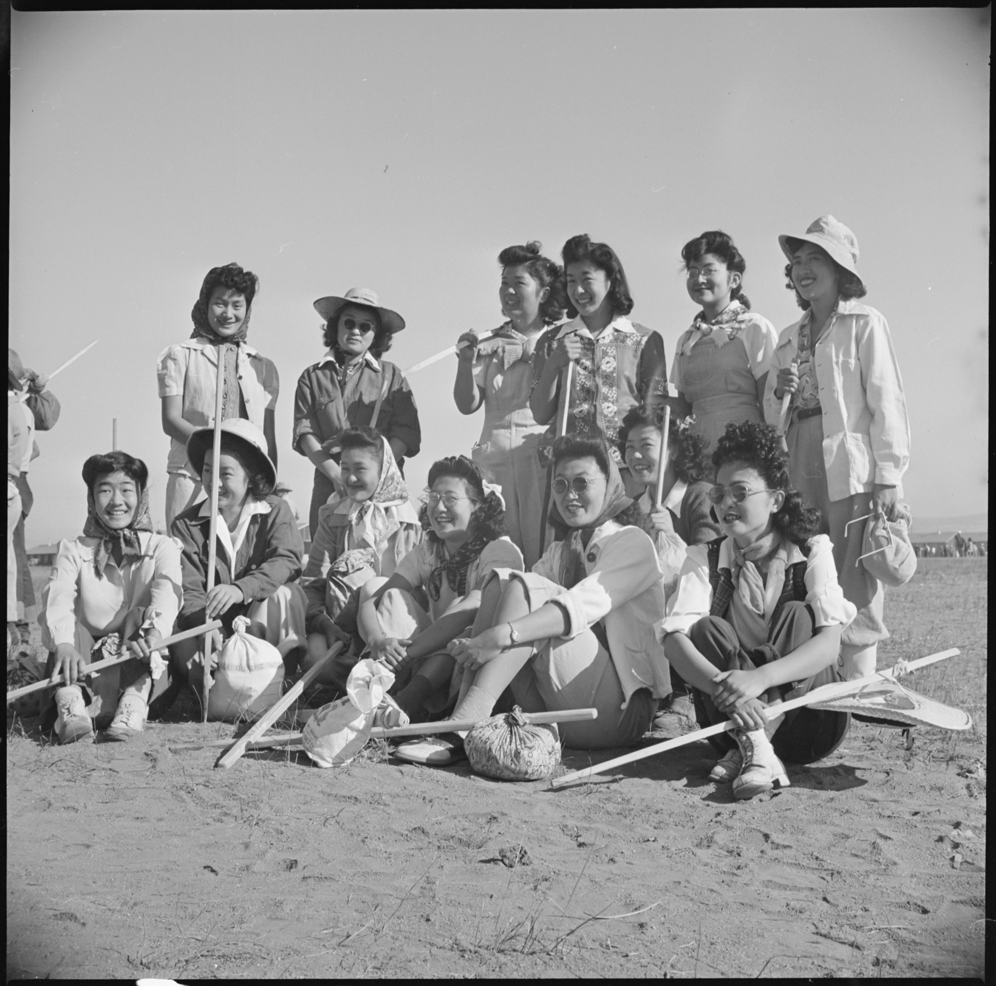 A group of pretty hikers shouldered their lunches and hiked into the foothills for a labor day picnic