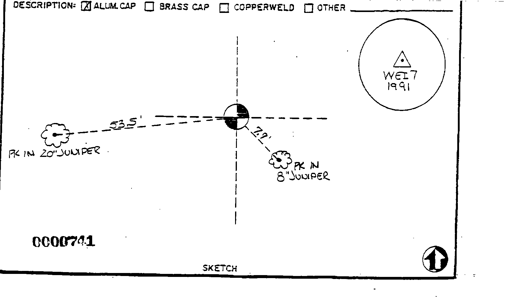 00000741 Survey Monumentation Sketch