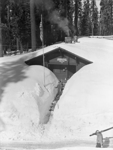 Badger Pass Ranger Station after heavy snows.