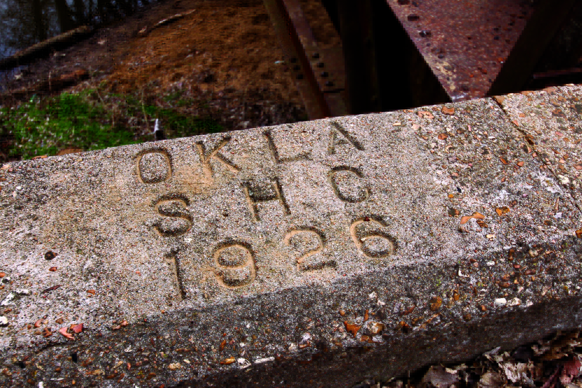 Steel Through Truss bridge on 1926 route (1st Street) on Pryor Creek at Chelsea.