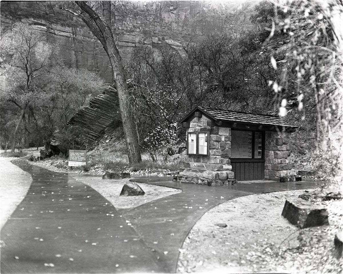 Display at Temple of Sinawava - Gateway to the Narrows Trailhead.