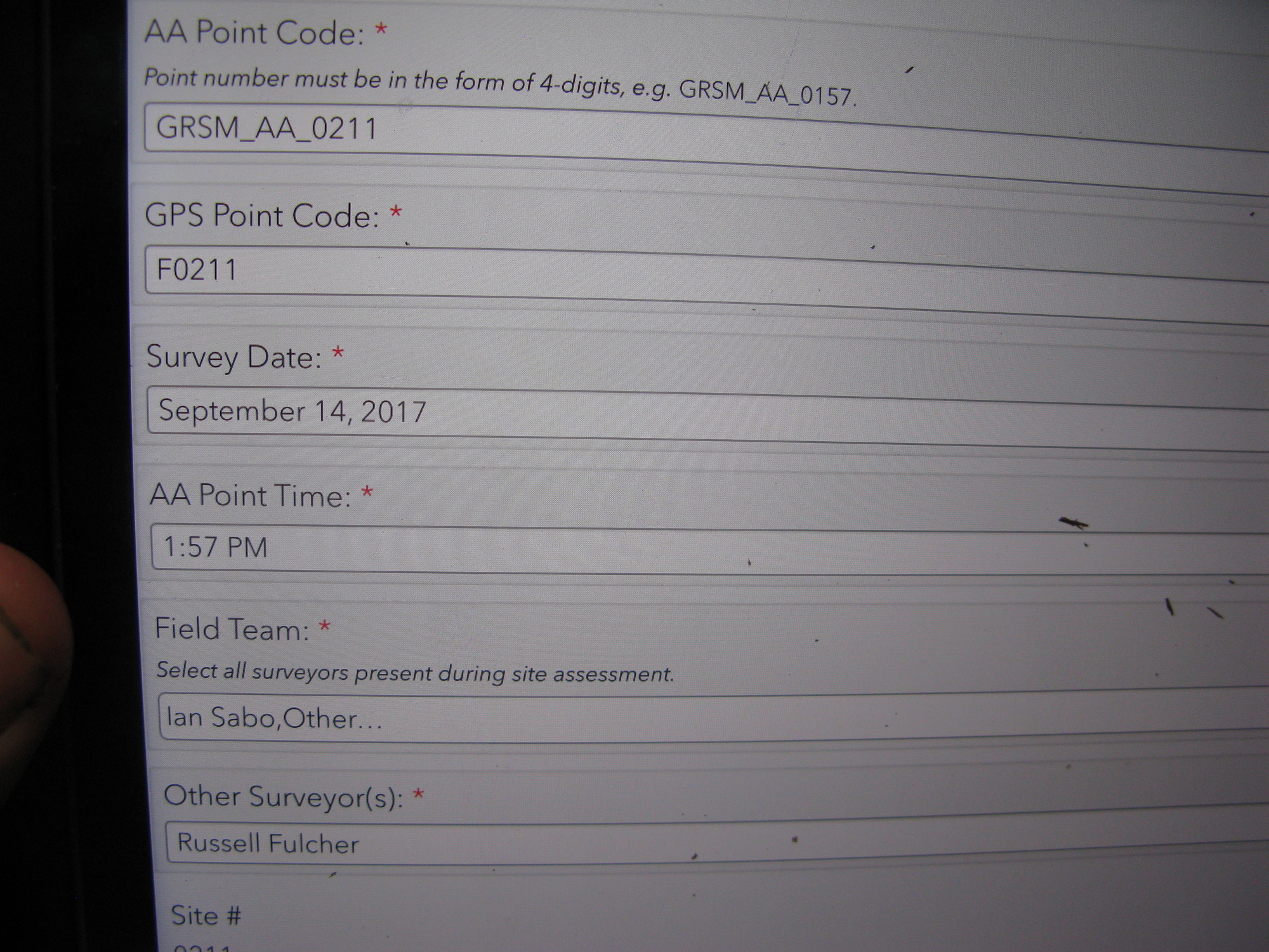 GRSM Accuracy Assessment. Plot Code: GRSM_AA_0211_1