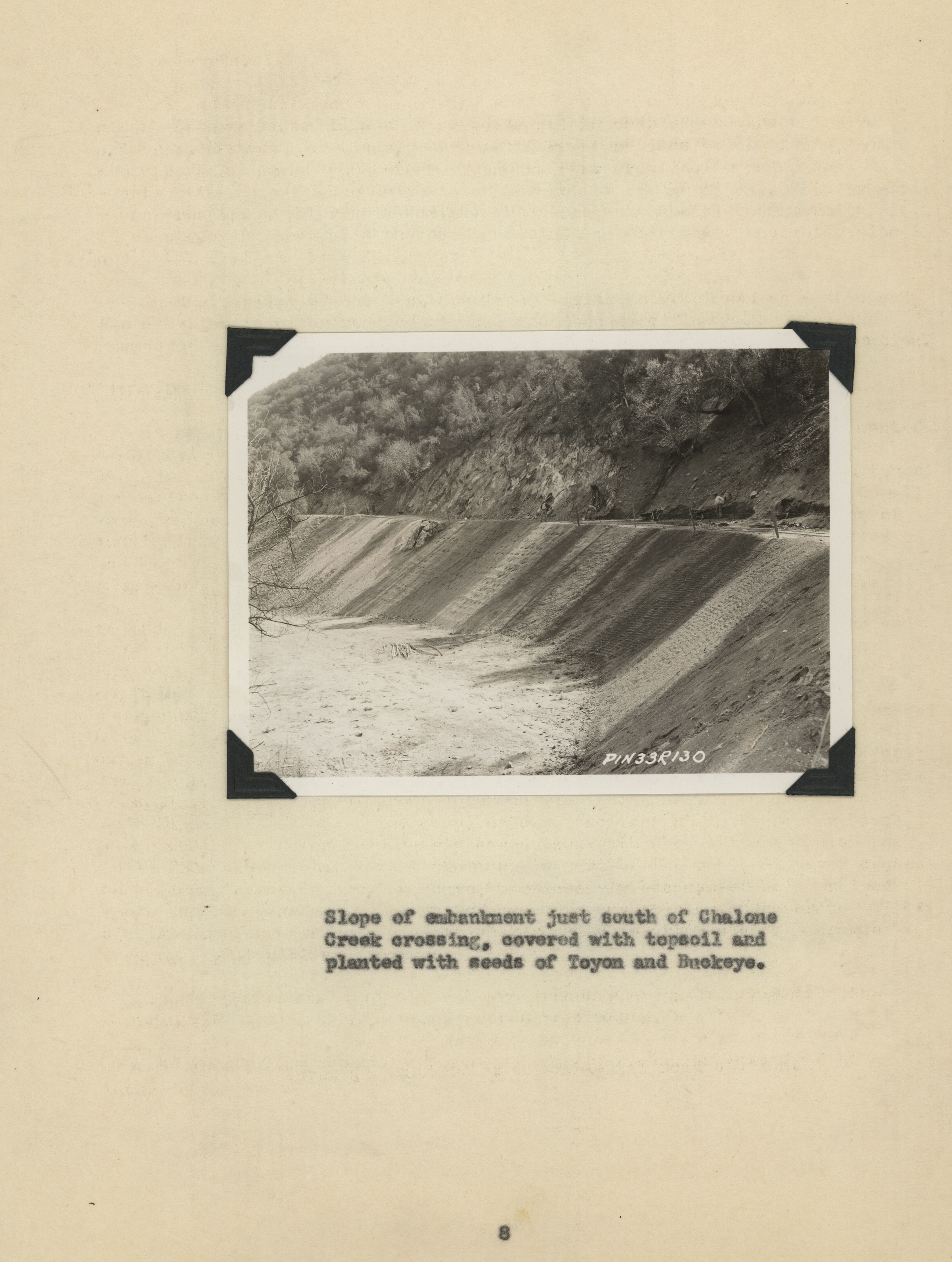 Monthly Progress Report on Physical Improvements or Minor Roads and Trails Photograph